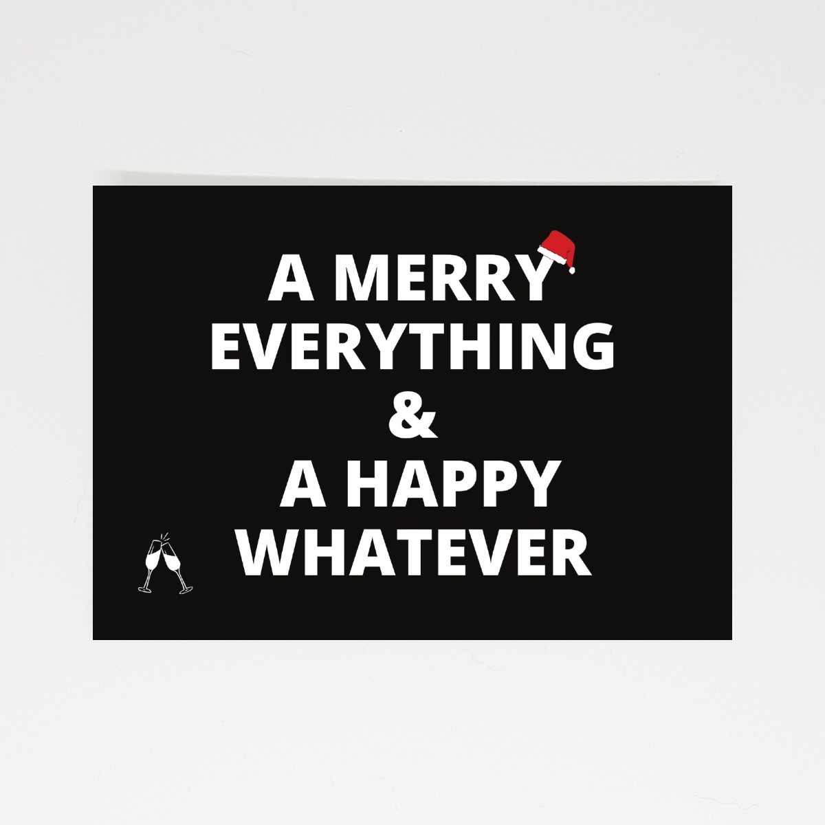 Ansichtkaart a merry everything & a happy whatever zwart
